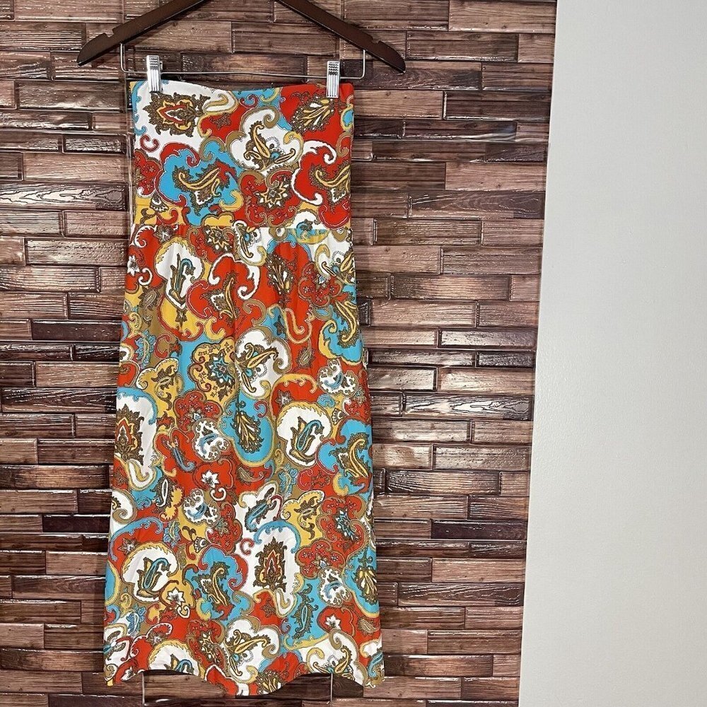 Jude Connally Dress Sleeveless Convertible Skirt Size XS Paisley Smooth Stretch